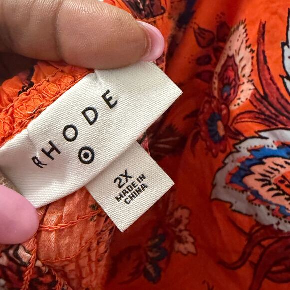 Rhode x Target 2X leafy floral print tiered midi dress - Picture 7 of 8